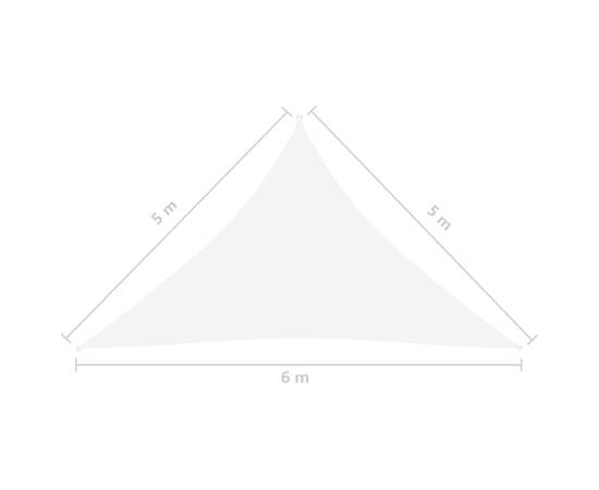 Parasolar, alb, 5x5x6 m, țesătură oxford, triunghiular, 6 image