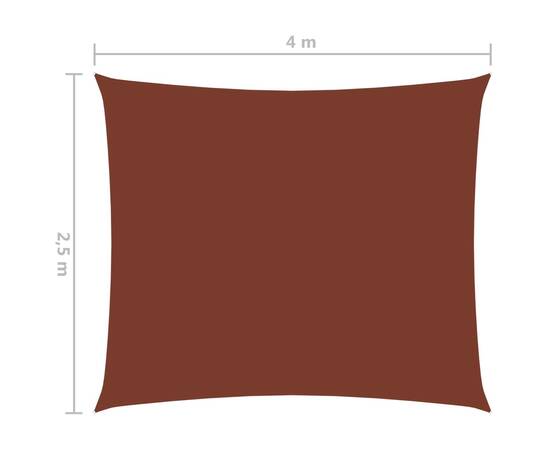 Parasolar, cărămiziu, 2,5x4 m, țesătură oxford, dreptunghiular, 6 image
