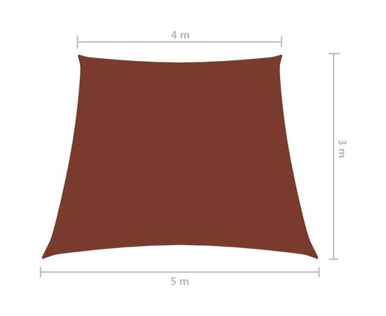Parasolar, cărămiziu, 4/5x3 m, țesătură oxford, trapez, 6 image