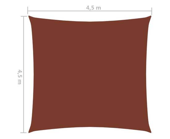 Parasolar, cărămiziu, 4,5x4,5 m, țesătură oxford, pătrat, 6 image