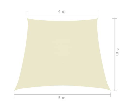 Parasolar, crem, 4/5x4 m, țesatură oxford, trapez, 6 image