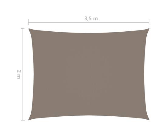 Parasolar, gri taupe, 2x3,5 m, țesătură oxford, dreptunghiular, 6 image