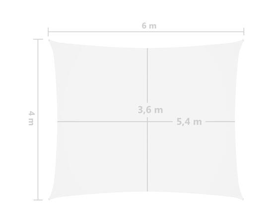 Parasolar din țesătură oxford, dreptunghiular, 4 x 6 m, alb, 6 image