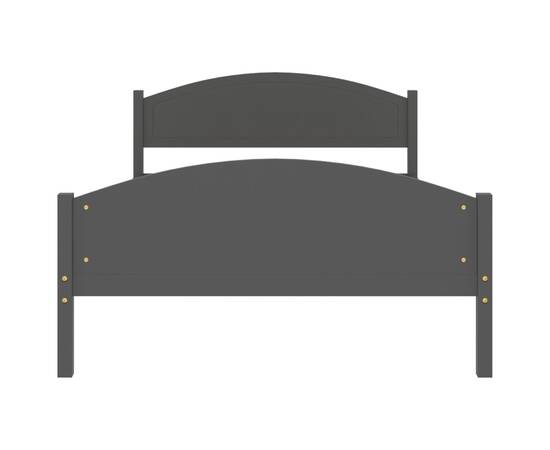Cadru de pat, gri închis, 120x200 cm, lemn masiv de pin, 4 image