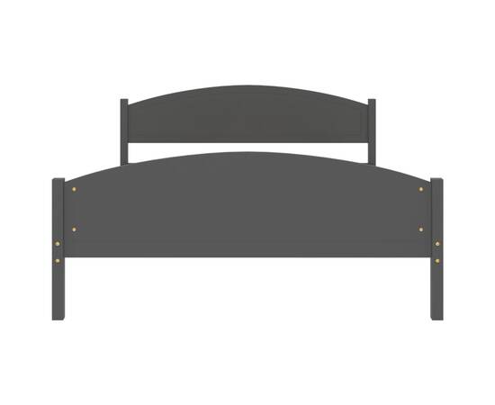 Cadru de pat, gri închis, 140x200 cm, lemn masiv pin, 4 image