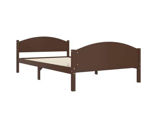 Cadru de pat, maro închis, 120x200 cm, lemn masiv de pin, 3 image