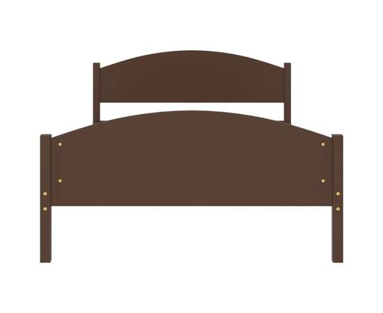 Cadru de pat, maro închis, 120x200 cm, lemn masiv de pin, 4 image