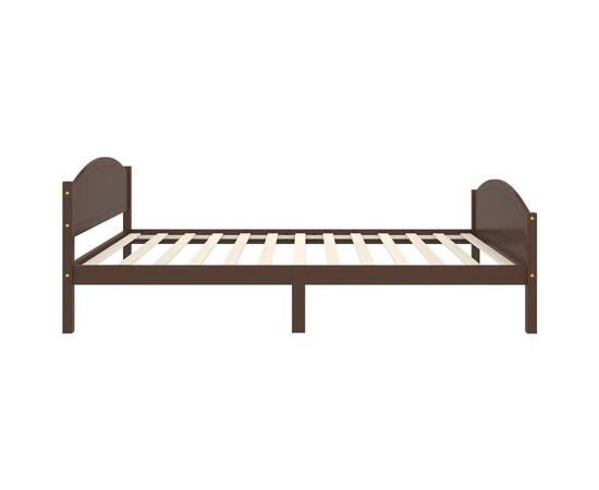 Cadru de pat, maro închis, 120x200 cm, lemn masiv de pin, 5 image