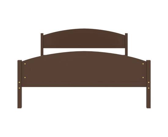 Cadru de pat, maro închis, 140x200 cm, lemn masiv de pin, 4 image