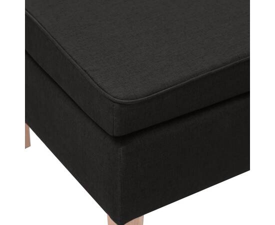Scaun cu picioare din lemn, negru, material textil, 5 image