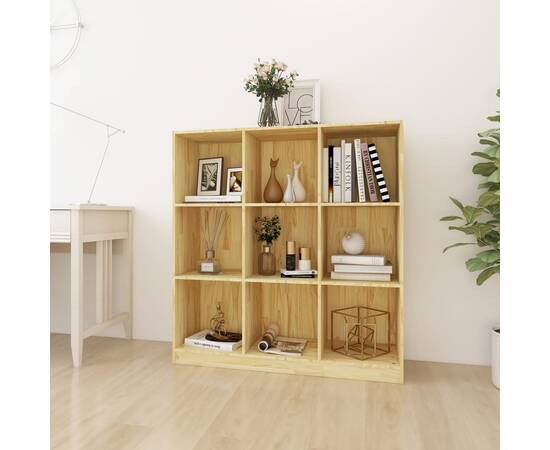 Bibliotecă/separator cameră, 104x33,5x110 cm, lemn masiv pin