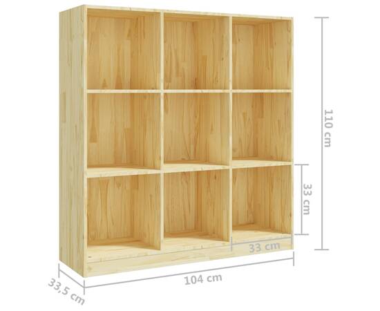 Bibliotecă/separator cameră, 104x33,5x110 cm, lemn masiv pin, 8 image