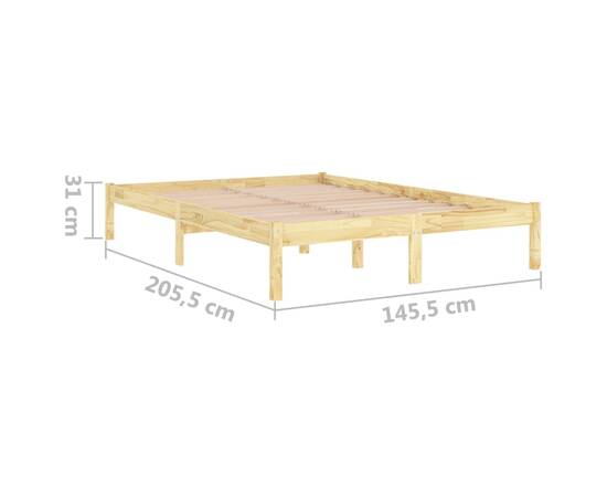 Cadru de pat, 140x200 cm, lemn masiv de pin, 8 image