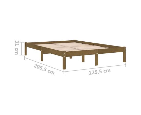 Cadru de pat, maro miere, 120x200 cm, lemn masiv de pin, 8 image
