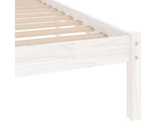 Cadru de pat uk single, alb, 90x190 cm, lemn masiv de pin, 7 image