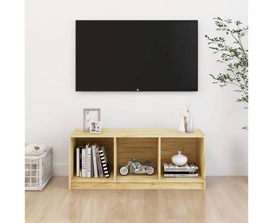 Comodă tv, 104x33x41 cm, lemn masiv de pin