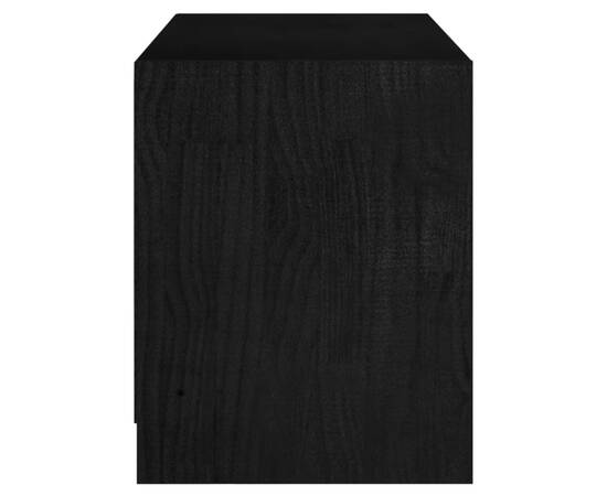 Comodă tv, negru, 104x33x41 cm, lemn masiv de pin, 7 image