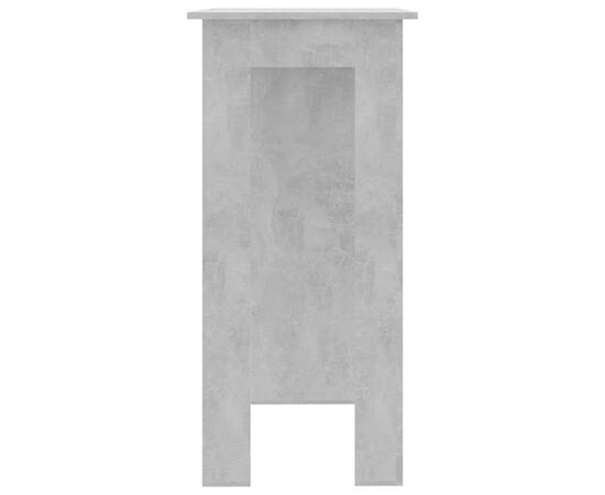 Masă de bar cu raft, gri beton,102x50x103,5 cm, pal, 6 image