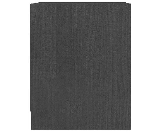 Noptieră, negru, 35,5x33,5x41,5 cm, lemn masiv de pin, 6 image