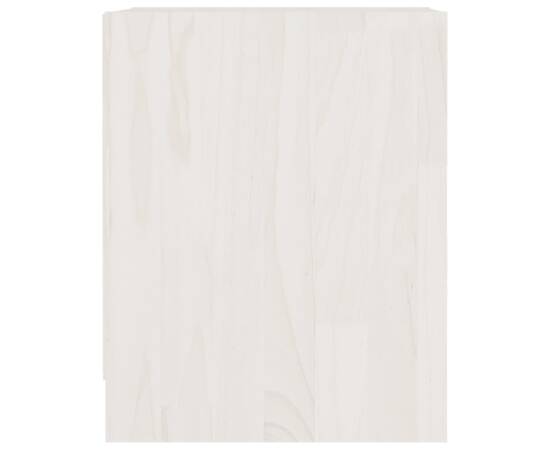 Noptiere, 2 buc., alb, 35,5x33,5x41,5 cm, lemn masiv de pin, 8 image