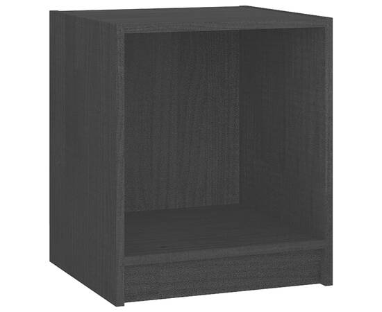 Noptiere, 2 buc., negru, 35,5x33,5x41,5 cm, lemn masiv de pin, 6 image