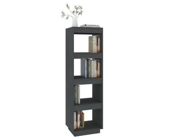 Bibliotecă/separator cameră, gri, 40x35x135 cm, lemn masiv pin, 4 image