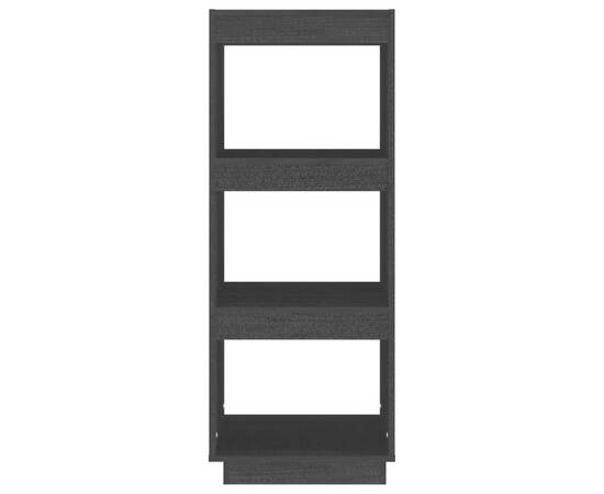 Bibliotecă/separator cameră negru 40x35x103 cm lemn masiv pin, 6 image
