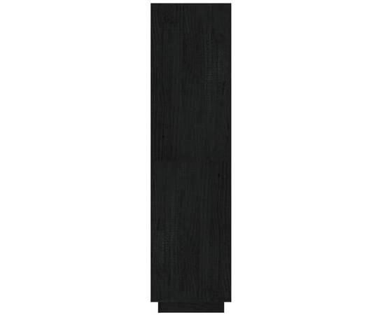 Bibliotecă/separator cameră negru 40x35x135 cm lemn masiv pin, 7 image