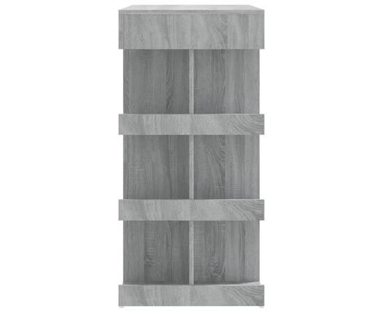 Masă bar cu raft de depozitare stejar sonoma gri 100x50x101,5cm, 6 image