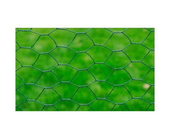 Plasă de sârmă găini, verde, 25 x 0,5 m, oțel galvanizat cu pvc, 3 image