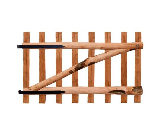 Poartă de gard simplă, din lemn de alun, 100 x 60 cm, 2 image