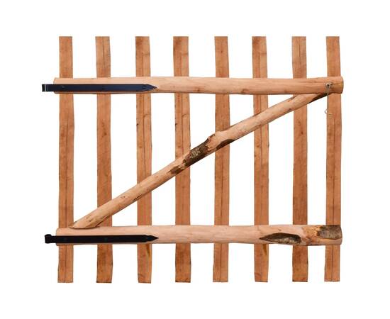 Poartă de gard simplă, din lemn de alun, 100x90 cm, 2 image