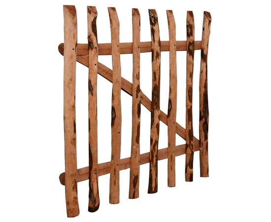 Poartă de gard simplă, din lemn de alun, 100x90 cm, 3 image