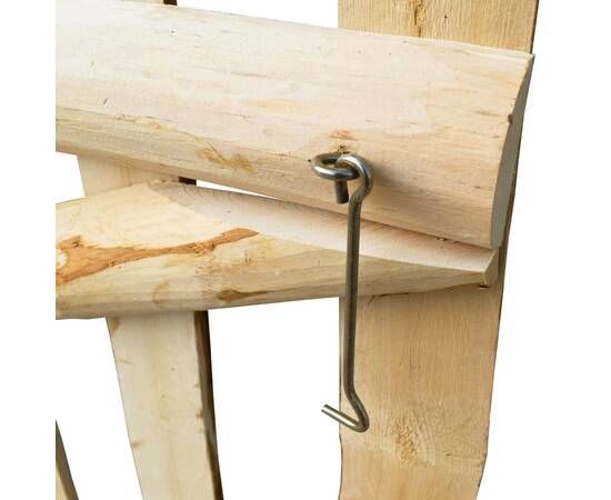 Poartă simplă pentru gard, lemn de alun, 100 x 60 cm, 5 image
