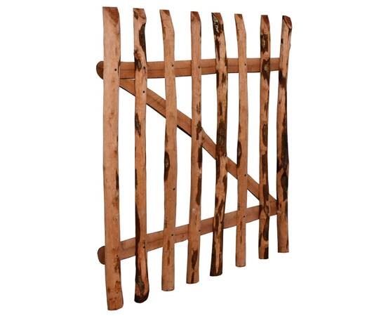 Poarta de gard simplă, lemn de alun tratat, 100 x 100 cm, 3 image