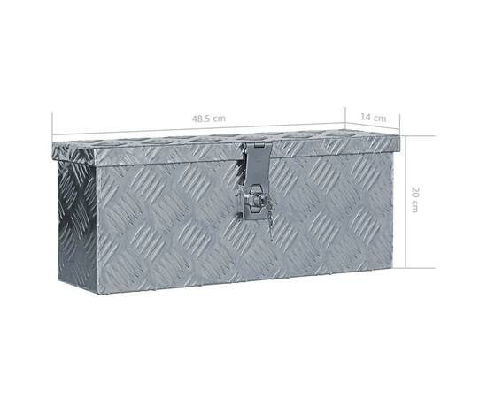 Cutie din aluminiu, 48,5 x 14 x 20 cm, argintiu, 7 image
