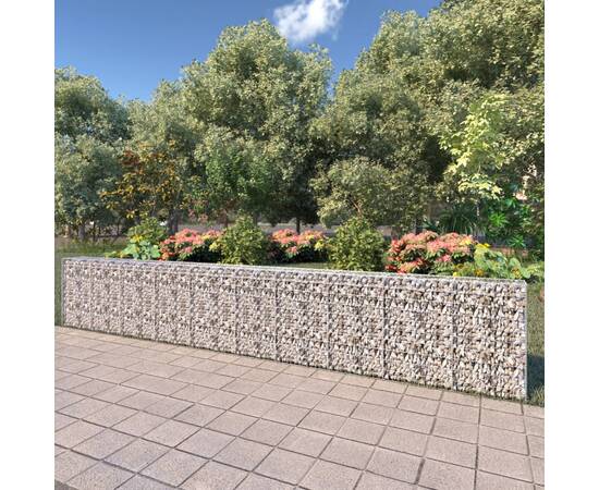 Gabion perete cu capace, 600 x 30 x 100 cm, oțel galvanizat