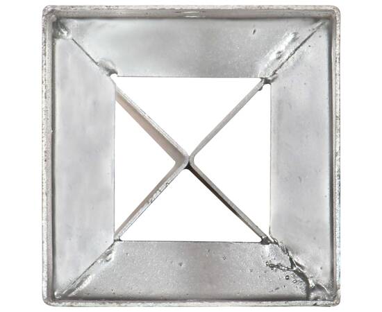 Țăruși de sol, 12 buc., argintiu, 10x10x91 cm, oțel galvanizat, 5 image