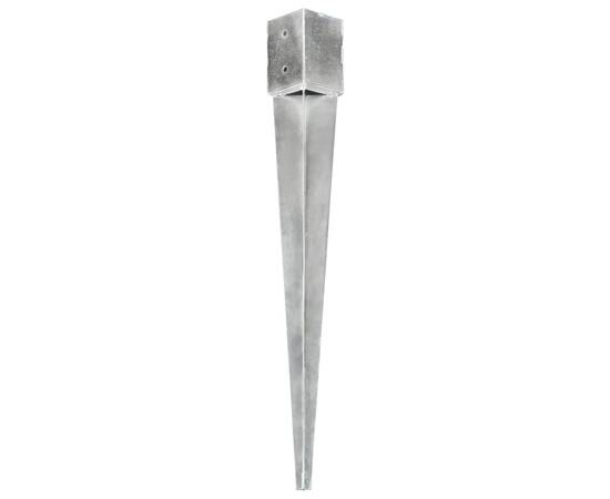 Țăruși de sol, 6 buc., argintiu, 10x10x91 cm, oțel galvanizat, 2 image