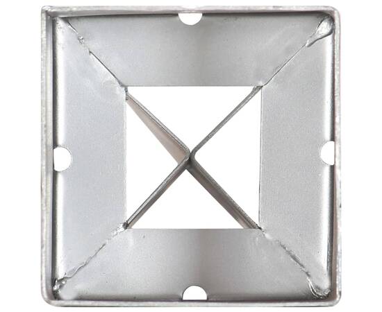 Țăruși de sol, 6 buc., argintiu, 9x9x90 cm, oțel galvanizat, 5 image