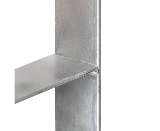 Ancore de gard, 2 buc., argintiu, 7x6x60 cm, oțel galvanizat, 6 image