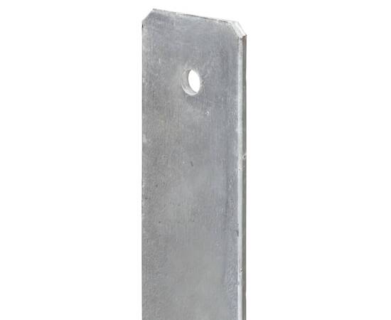 Ancore de gard, 2 buc., argintiu, 8x6x60 cm, oțel galvanizat, 5 image