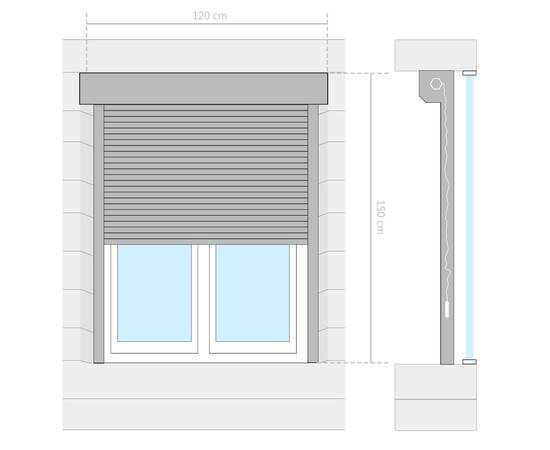 Oblon rulant, antracit, 120 x 150 cm, aluminiu, 3 image