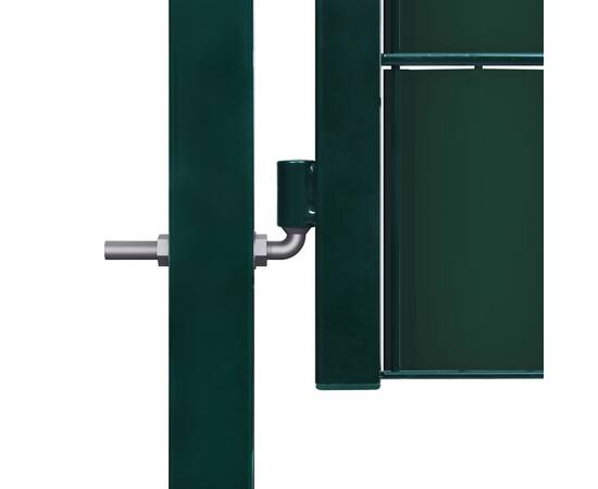 Poartă de gard, verde, 100x124 cm, pvc și oțel, 3 image