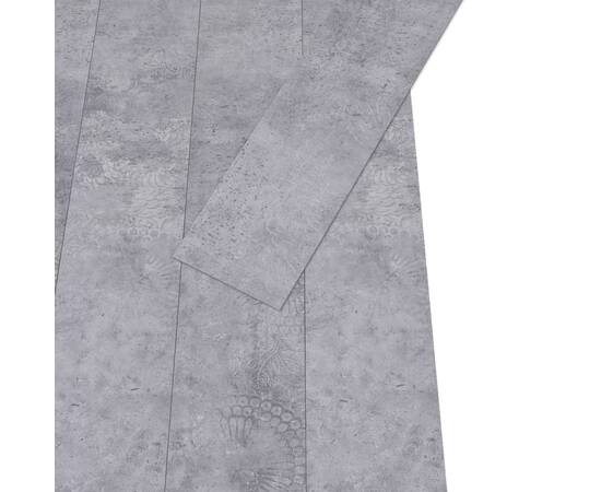 Plăci de pardoseală, gri ciment, 5,26 m², pvc, 2 mm, 6 image