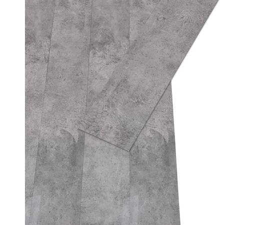 Plăci de pardoseală, maro ciment, 5,26 m², pvc, 2 mm, 6 image