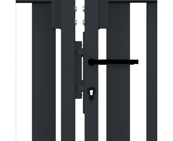 Poartă de gard dublă, antracit, 306 x 125 cm, oțel, 4 image
