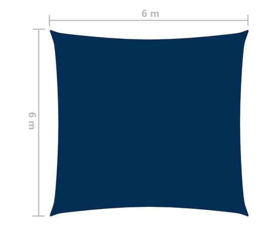 Pânză parasolar, albastru, 6x6 m, țesătură oxford, pătrat, 6 image