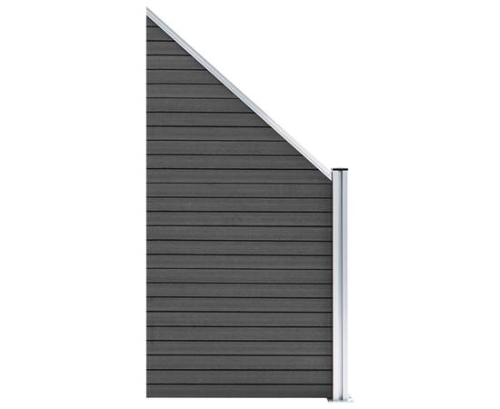 Panou de gard, negru, 95 x (105-180) cm, wpc, 2 image