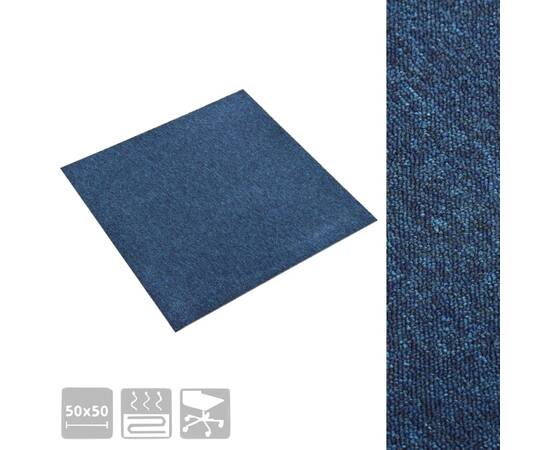 Plăci de pardoseală, 20 buc., albastru închis, 50 x 50 cm, 5 m², 3 image